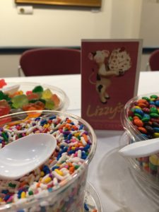 Rainbow ice cream fixings